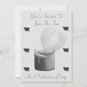 liefdeshartvlam en kaarszwart en grijs feest kaart (Voorkant)