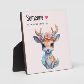 Liefdesherinnering met een Schattige Baby Hert Fotoplaat (Voorkant)