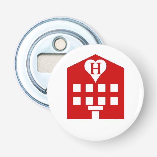 Liefdeshotel Japans Emoji Button Flesopener (Voorkant)