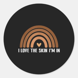 Liefdeshuid in zwarte geschiedenis Melanin Afrikaa Ronde Sticker