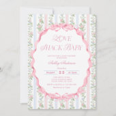 Liefdeshut Vintage Roze Bloemige Elegante Babyborr Kaart (Voorkant)