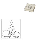Liefdesinsecten met harten rubberstempel (Gestempeld)