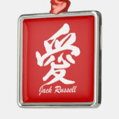 liefdesjack russell metalen ornament (Links)
