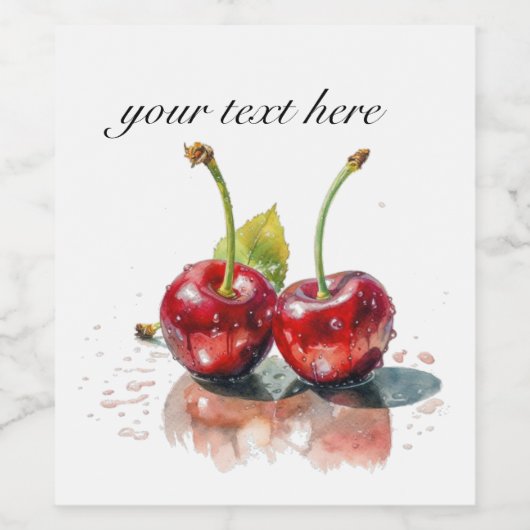 Liefdeskers in aquarel, op maat wijn etiket (Enkel label)