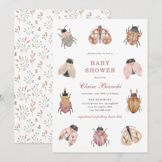 Liefdeskever Baby Shower Uitnodiging (Voorkant / Achterkant)
