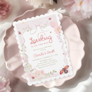 Liefdeskever Bloemenslinger Meisje Baby Shower Uit Kaart