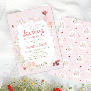 Liefdeskever Bloemige Preppy Meisje Baby Shower Ui Kaart