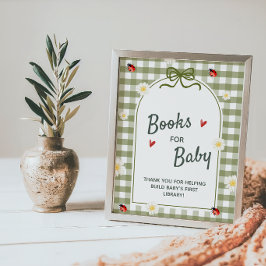 Liefdeskever Boeken voor Baby Shower Bord Poster