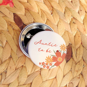 Liefdeskever Meisje Retro Baby Shower Tante Wordt Ronde Button 5,7 Cm