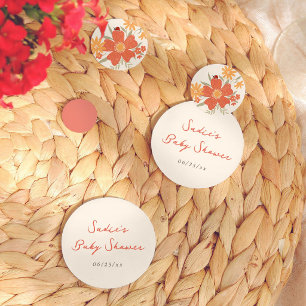 Liefdeskever Retro Bloemengar Girl Baby Shower Confetti