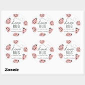 Liefdeskevertje Roze Lieveheersbeestje Verjaardag Ronde Sticker (Vel)