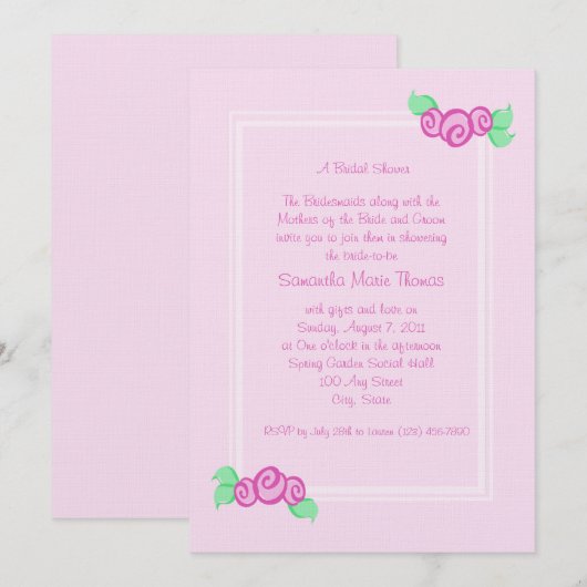 Liefdesknoppen/ Roze Kaart (Voorkant / Achterkant)