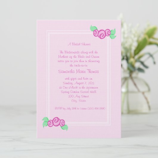 Liefdesknoppen/ Roze Kaart (Staand voorkant)