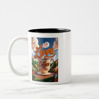 liefdeskoffie tweekleurige koffiemok