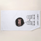 Liefdeskonijnen | Monogram strandhanddoek Strandlaken (Voorkant)