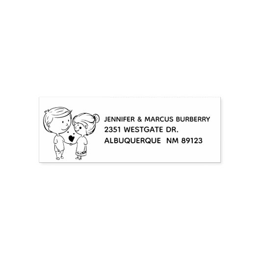 Liefdeskoppel retouradres zelfinkende stempel (Design)