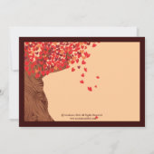 Liefdeskoppel vallende harten eikenboom ontvangstk kaart (Achterkant)