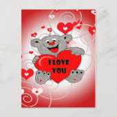 Liefdeskoppels Teddybeer met een hart Briefkaart (Voorkant)