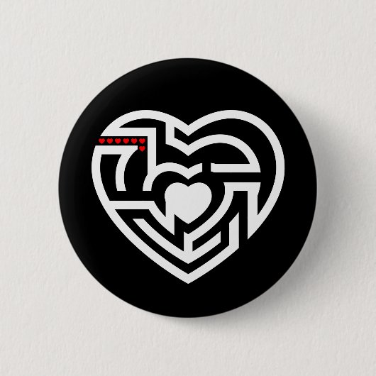 liefdeslabyrint ronde button 5,7 cm (Voorkant)