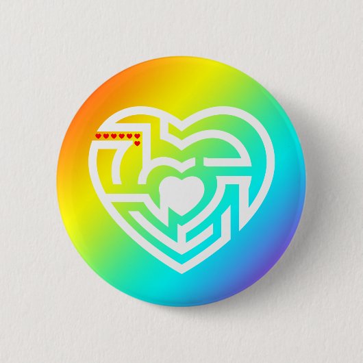 liefdeslabyrint ronde button 5,7 cm (Voorkant)