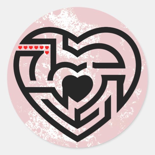 liefdeslabyrint ronde sticker (Voorkant)