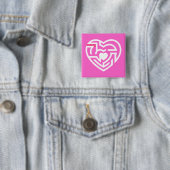 liefdeslabyrint vierkante button 5,1 cm (In situ)