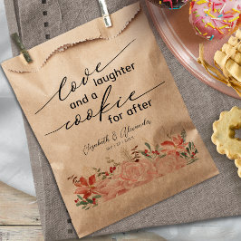 Liefdeslachen en een koekje voor na de bruiloft bedankzakje