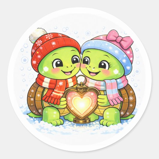 Liefdeslantaarn Ronde Sticker (Voorkant)
