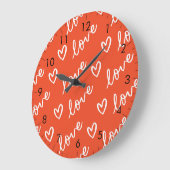 Liefdeslettering & Hart Doodles - Rood Grote Klok (Hoek)