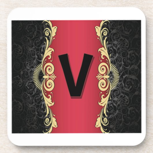 Liefdesletters "V" Bier Onderzetter (Voorkant)