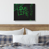 Liefdesleven Grafitti verpakt Canvas Neon Green (Insitu (Slaapkamer))