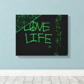 Liefdesleven Grafitti verpakt Canvas Neon Green (Insitu (Houten vloer))