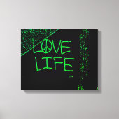 Liefdesleven Grafitti verpakt Canvas Neon Green (Voorkant)