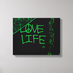Liefdesleven Grafitti verpakt Canvas Neon Green