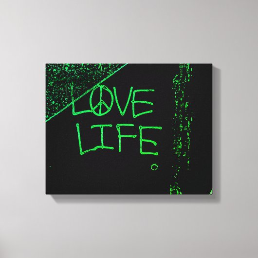 Liefdesleven Grafitti verpakt Canvas Neon Green (Voorkant)