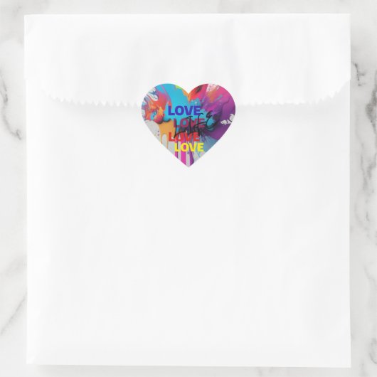 Liefdesleven Hart Sticker (Tas)