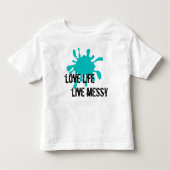 Liefdesleven, Leef rommelige Aqua Kinder Shirts (Voorkant)