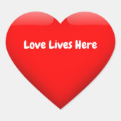 Liefdeslevens hier hart sticker (Voorkant)