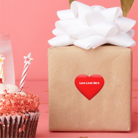 Liefdeslevens hier hart sticker (Feest)