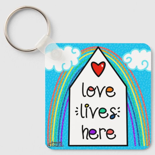 Liefdeslevens hier sleutelhanger (Voorkant)