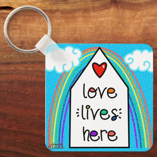 Liefdeslevens hier sleutelhanger (Voorkant)