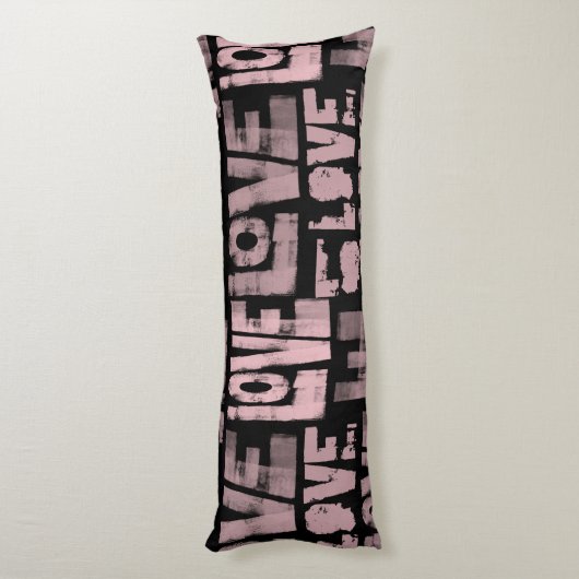 Liefdeslichaam kussen in roze en zwarte graffiti (Achterkant (Verticaal))