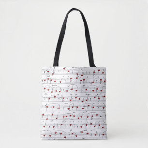 Liefdeslied Hart Muziekscore Tote Bag