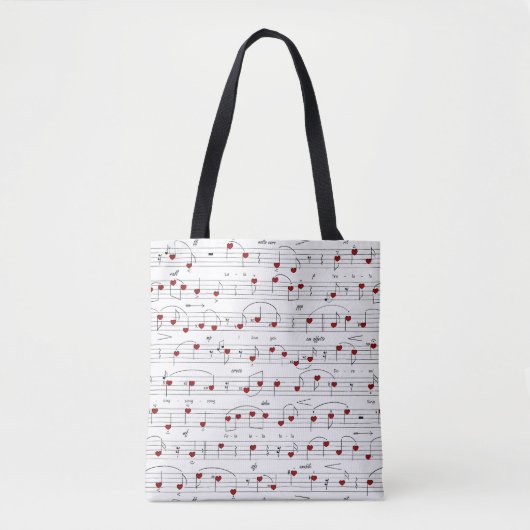 Liefdeslied Hart Muziekscore Tote Bag (Voorkant)