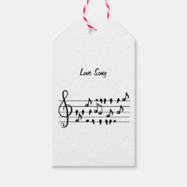 Liefdeslied Vogel Noten Zwart Wit Kunst Cadeaulabel