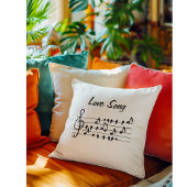 Liefdeslied Vogel Noten Zwart Wit Kunst Kussen
