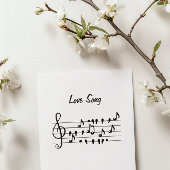 Liefdesliedje, vogels tussen aantekeningen, aanpas bedankkaart