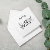 Liefdesliedje, vogels tussen aantekeningen, aanpas bedankkaart