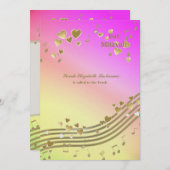 Liefdesliedjes Bat Mitzvah Kaart (Voorkant / Achterkant)