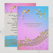 Liefdesliedjes Bat Mitzvah Kaart (Voorkant / Achterkant)